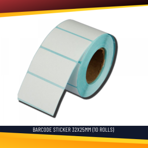 BARCODE STICKER 32X25MM 10,500 STICKERS (10 ROLLS) 