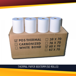 THERMAL PAPER 80 X 70 MM(50 ROLLS)