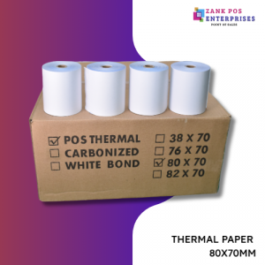 THERMAL PAPER 80 X 70MM (50 ROLLS)