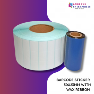 Barcode Sticker 30X23MM 18,000 Stickers (4 Rolls) with Premium Wax Ribbon (1 Roll)